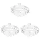 3pcs Glass Nail Art Dish with Lid Glass Bowl Cup Dish Nail Art Tool Manicure