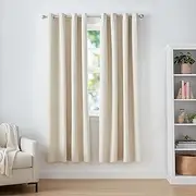 [Amazon Basics] Room Darkening Blackout Window Curtains with Grommets - Beige, 160W x 213.4L cm (1 Panels)