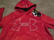NEW Boys UNDER ARMOUR COLDGEAR STORM Hoodie Red w/ Big UA Logo YSM8 FREE SHIP