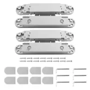 (1 Pair) 6in Hidden Door Hinge, Aluminium Alloy 180 Degree Swing Concealed Hinge
