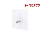 2~100PCS Strong Adhesive Nails Wall Poster Seamless Wall Hook Punch Free Screws