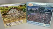 2 Bits and Pieces Puzzles “Morning Deliveries" And “Sunshine Sunflowers Sealed