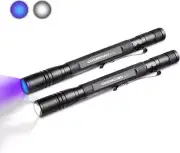 395nm UV Pen Flashlight &LED Pen Flashlight IPX4 Waterproof combo Urine Detector