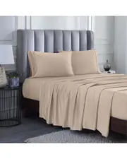 Superior Modal From Beechwood 400 Thread Count Lightweight Cooling Solid Deep Pocket Bed Sheet Set