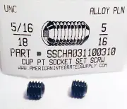 5/16-18x5/16 Hex Socket Set Screws Cup Point Alloy Steel (25)