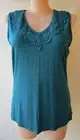 CC Cordelia Collection teal lace trim Size 22 new top tank NWT sleeveless