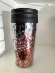 MLB BALTIMORE ORIOLES DOUBLE WALLED COFFEE MUG NO HANDLE 16 oz (New)