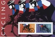 Cycling 2 x 50 Cent Postage Stamps Souvenir Sheet 3119