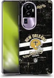 Head Case Designs Officially Licensed NFL Helmet Distressed New Orleans Saints Logo Art Soft Gel Case Compatible with Oppo Reno10 Pro+