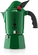 Bialetti - Moka Alpina: Espresso Coffee Maker, Makes Real Italian Coffee, Moka Pot 3 Cup (130ml) Aluminium, Green