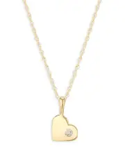 Bloomingdale's Fine Collection Children's Diamond Heart Pendant Necklace in 14K Yellow Gold, 14