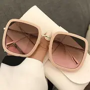 Square Sunglasses Orange Pink Frame & Lenses - Gradient Gray - One Size
