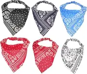 [Healeved] Flower Girl Headband Set 6pcs Triangle Hair Scarves Elastic Bandannas for Styling Dressing up