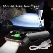 Rechargeable USB LED HeadlaVN Clip on Cap Hat Light Head Torch Fishing CaPB Lamp