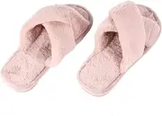 [VALICLUD] Autumn Winter Women's Plush Slippers Open Toe Soft Cozy Warm Lightweight Skid-resistant Home Shoes