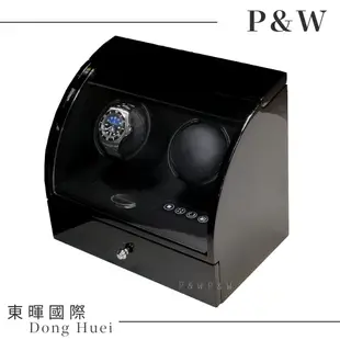 【P&W手錶自動上鍊盒】【大錶專用】2+2支裝 電子式LED顯示 六種模式【木質鋼琴烤漆】機械錶專用