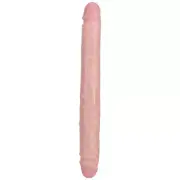 Shots Real Rock Straight Slim 12 Inch Double Dildo - Light