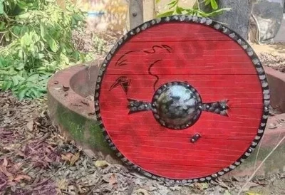 24'' Medieval Warrior Wooden Shield Reenactment LARP Shield Christmas