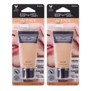 2x BYS 30ml Tube Liquid Foundation Makeup Cosmetics Buildable Coverage Medium