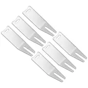 6Pcs Metal Bending Golf Divot Repair Tool Golf Divot Tool Green Fork Silver Tone