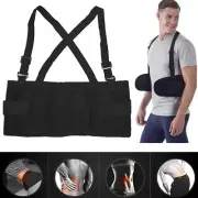 Heavy Weight Lift Lumbar Lower Back Waist Support Belt Brace with Suspender Work