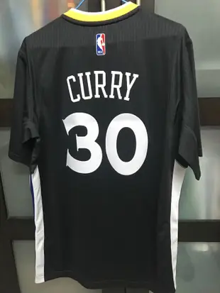 全新 Adidas NBA 金州勇士隊 第二客場 Curry 黑灰配色 短袖球衣  S號