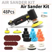 48Pcs Mini Air Sander Random Orbital Sander Pneumatic Polisher Machine Tool Kit