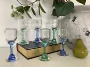 Rare Set Of 6 ANGRAM Airtwist Wine Glasses by SANDERS & WALLACE