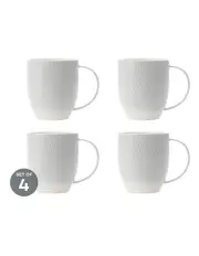 [Maxwell & Williams] White Basics Diamonds Coupe Mug 420ml Set of 4
