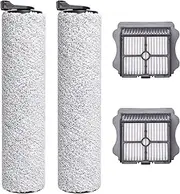 S5 Steam Roller Brush Replacement Parts for Tineco Floor ONE S5 Steam Vacuum Cleaner, 2 Pack Brush Rollers and 2 Pack Vacuum HEPA Filters for Tineco Cleaning Solution Refill