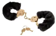 Fetish Fantasy Deluxe Furry Gold Metal Cuffs Handcuffs Wrist Restraints Bondage