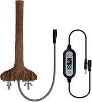 Folpus Heated Bird Perch Bird Cage Heater Resin Adjustable Platform Branch Parrot Stand for Medium Small Canaries Cockatiel Finch