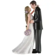 WEDDING CAKE TOPPER Bride and Groom Flowers Bouquet Keepsake Decorations NEW