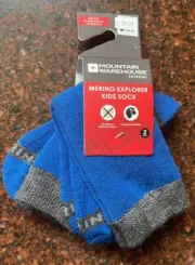 Mountain Warehouse Merino Wool Kids Socks, 2 Pair, Size 12-2, NWT