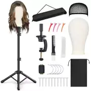 Reinforced Wig Stand with Mannequin Head - Adjustable Wig Head Stand with Hea...