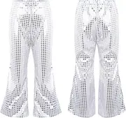 [iEFiEL] Flared Pants for Hip Hop Jazz Dance Performance Costume Sequins Bell Bottom Trousers Street Dance Wear