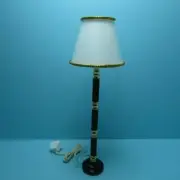 Dollhouse Miniature 12v Electric Floor Lamp With Wood and Metal Stand MH716