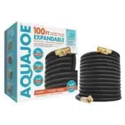 Aqua Joe 100 FT No-Kink Expandable Garden Hose W/ Heavy Duty Brass Valve Aquajoe