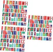 Tofficu 3 Sets String Flag String Flag Country Decor Outdoor Garland Flags Banner Outdoor Ornaments Garland Garlands International Decorations Country Flag Bunting Polyester