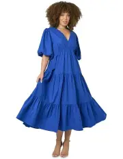 [Pink Dusk] Midi Dress in Cobalt