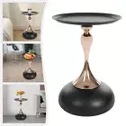 Round Side Table Metal Sofa Small End Table Drink Table for Living Room Bedroom