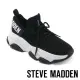 【STEVE MADDEN】PROTEGE 針織綁帶厚底休閒鞋(黑色)