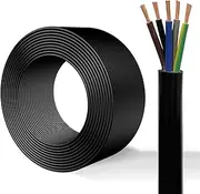 2-5 Cores 0.5mm² H05VV-F CE Certified Multi-Core Power Cable Flexible Line Eco PVC Oxygen-Free Copper 15-300FT for CNC Equipment & Control Panels(100ft,3-Core)