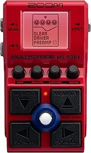 Zoom MS-60B+ Bass Multi Effects Pedal | Simulation of Famous Amplifiers and Sound Determining Preamp | 75 Effects Such as Overdrive | Octaver | Filter | Modulation | Synths | Distortion etc. | Red