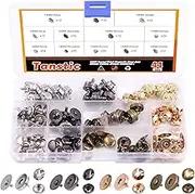 Tanstic 44 Sets 4 Color, 14MM Round Magnetic Snap Sets, Strong Magnetic Button Clasps Double-Sided Magnetic Leather Snaps for Clothes, Jackets, Jeans Wears, Bracelets, DIY Craft Sets