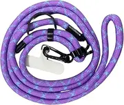 Adjustable Sturdy Rope Crossbody Phone Lanyard with Universal Compatibility, Hands-Free Neck & Shoulder Strap for iPhone, Samsung, and Other Smartphones-Purple