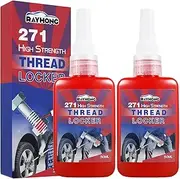 2Pcs Thread Locker 50ml High Strength 271 Nuts Bolts Threadlocker Seal Fasteners and Metal Threadlocker Leak-Proof Lock Tight Thread Locker for Automotive Furniture ZHAZHAMO