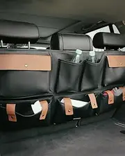 Car Seat Organizer Backseat Kick Mat Back Of Seat Protector Automotive Organizer Seatback Toy Organization For Kids Behind Seat Black Brown Tan Blue Navy (Hanging Organizer)