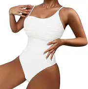 [Generic] Black Thong Swimsuit Textured Belly Skinny Swimsuit Women's Black Bikini Bottoms