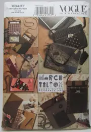 V8407 Vogue Sewing Pattern Designer Marcy Tilton Wearable Art Bags One Sz UC